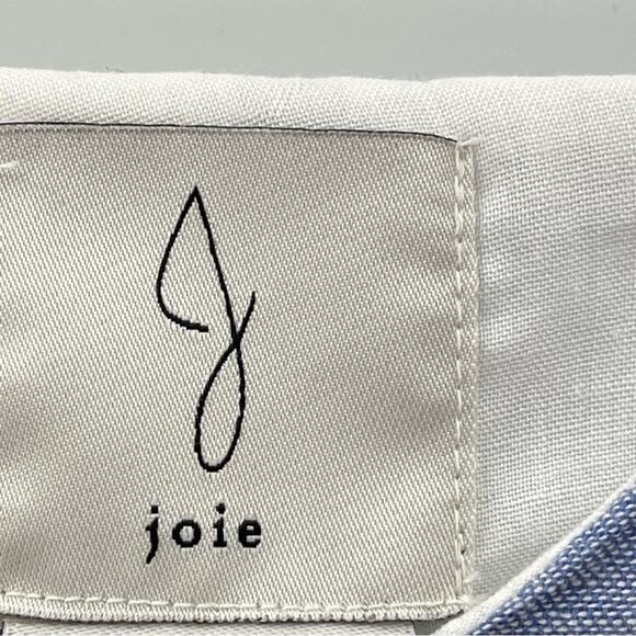 Joie Linen Blend Mini Sun Dress Striped Blue White Milkmaid Beachy Preppy Size 2 - Picture 9 of 12